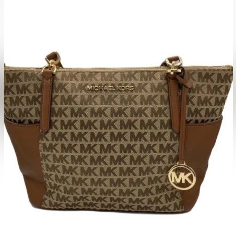 Michael Kors Brown MK Logo Tote - Picture 8 of 16